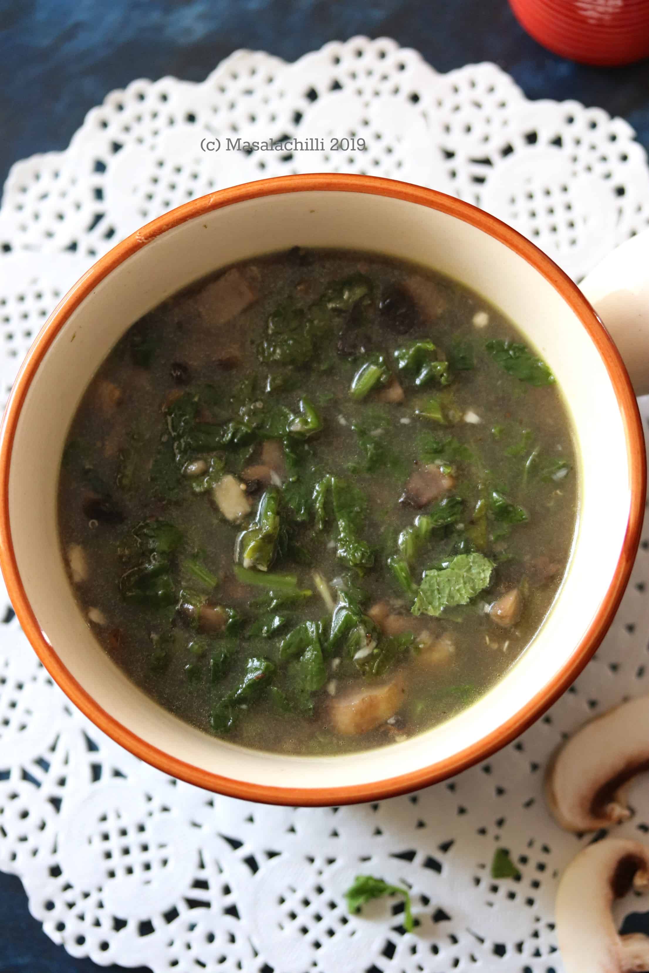 Mushroom Soup Syrwa Tit from Meghalaya. North East Vegetarian Recipe
