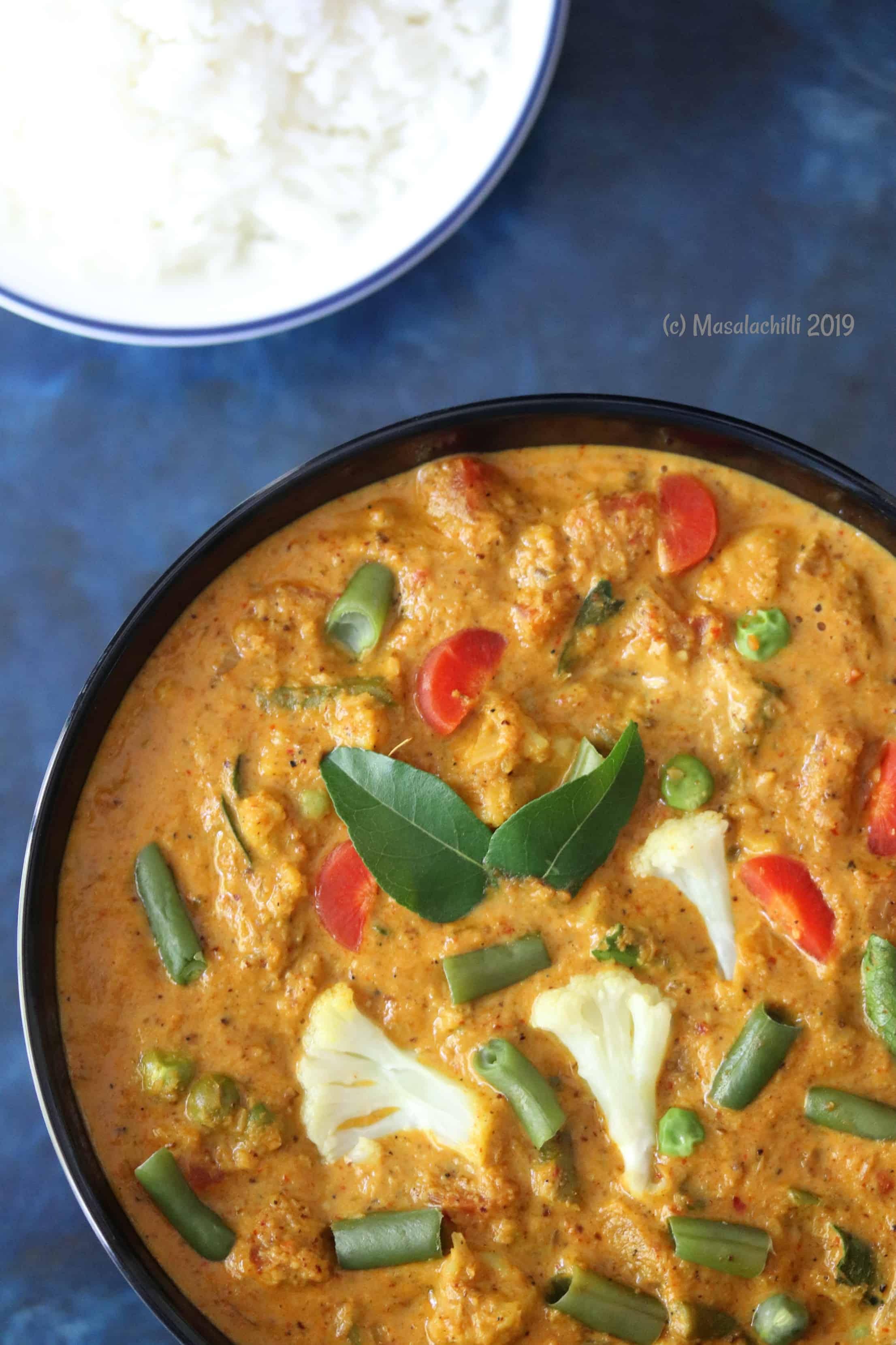 Chettinad Vegetarian recipes, curry recipe for chapathi, side dish for chapathi