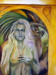 Glain Nadredd Canvas Prints. Gallery Paintings, symbolic artist. This Serpent Stone of Celtic mythology, sometimes referred to as Adder Stone, which were believed to be created by a coming together of snakes, normally occurring in Spring, but more auspicial on May Eve. The stones, thought to be created from snakes saliva, were claimed to have magical qualities, much like mirrors, that would allow entry into the spirit world.
