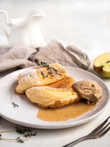 japanese style souffle pancakes with gingerbread whipped butter