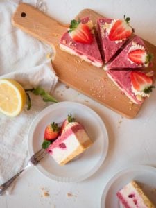 No Bake Strawberry and Raspberry Cheesecake