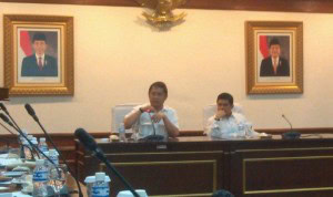 Menkominfo Rudi Antara didampingi Menteri PAN & RB Yuddy Chrisnandi dalam Forum Tematik Bakohumas, di Jakarta, Selasa (15/9) pagi