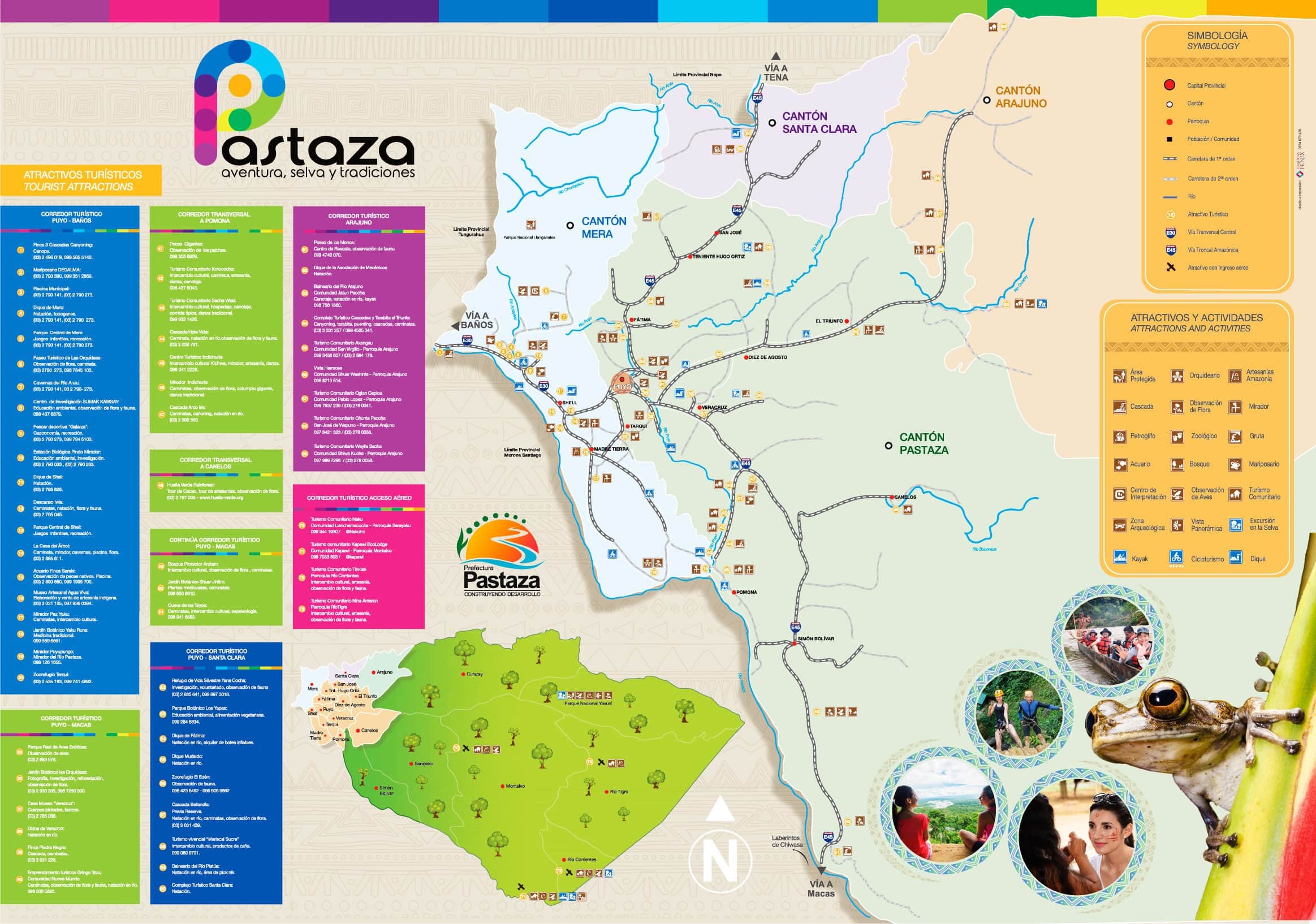 Mapa Pastaza Atractivos Turísticos Pastaza Travel