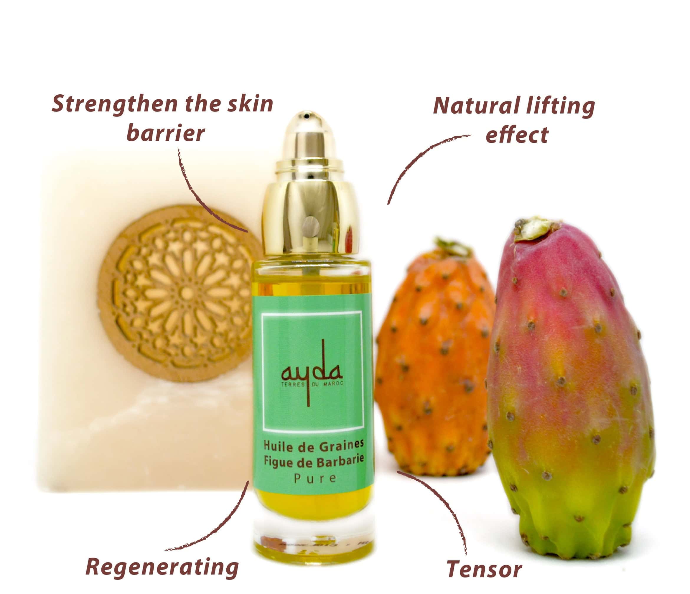 Organic Prickly Pear Oil Packaged In France Ayda Cosmetics
