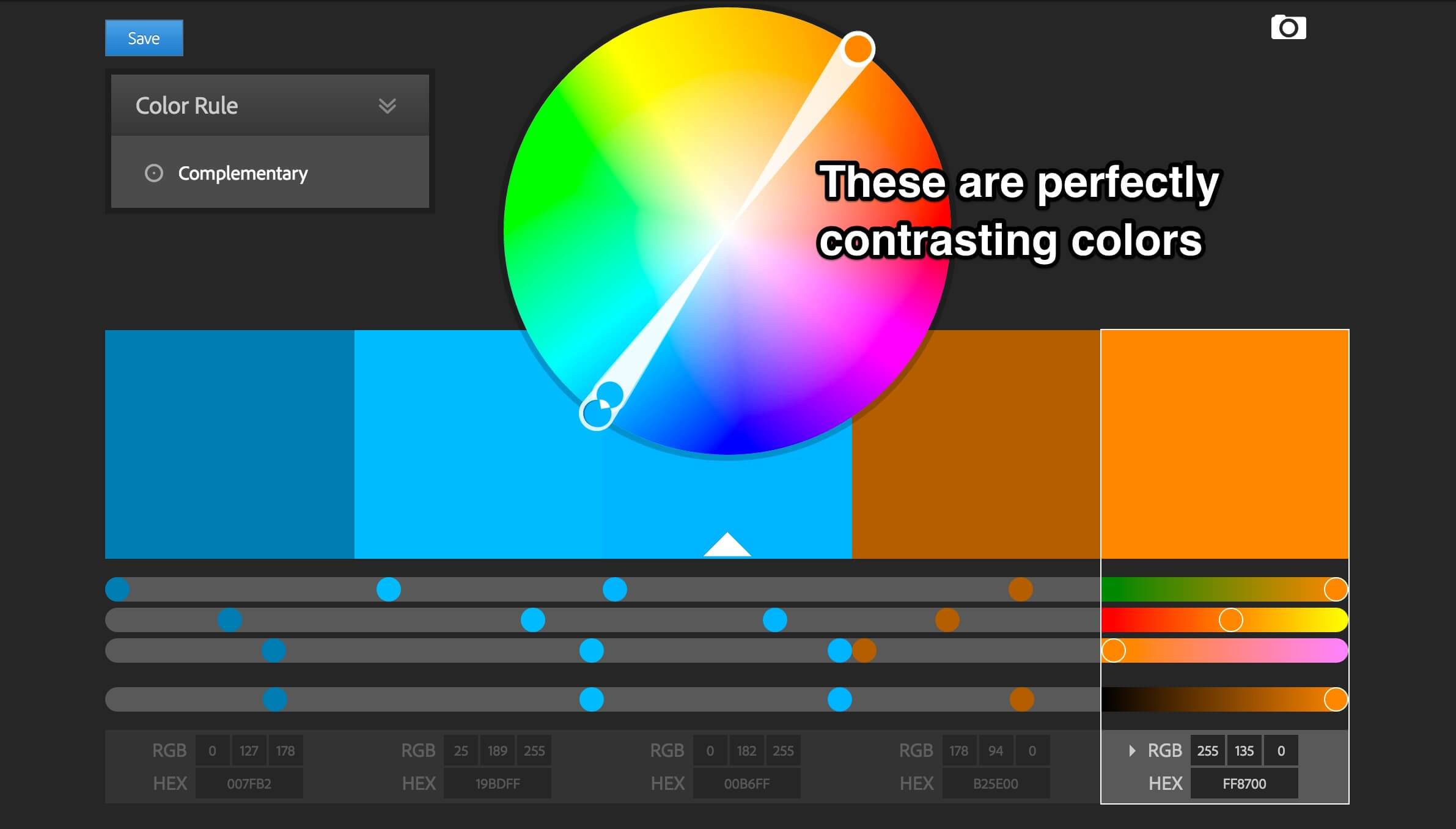 Contrasting colors