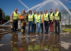 Reinhard Fasching/Saubermacher, Gerald Wonner/Berufsfeuerwehr Graz, Markus Nistler/Feuerwehr Stadt Graz, Helmut Lanz/Abteilung 15 Land STMK, Beate-Ulrike Hasiba/Abteilung 15 Land STMK, Doris Ogris/Abteilung 15 Land STMK, Hans Roth/Saubermacher, Markus Fasching/Saubermacher, Gerhard Ziehenberger/Saubermacher (v.l.n.r.), Fotorechte Saubermacher/Scheriau