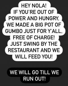 Isaac Toups helping New Orleans with a big pot of Gumbo