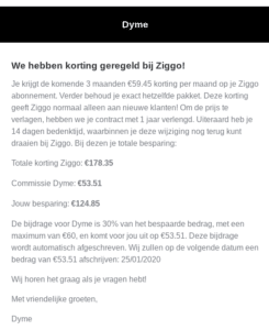 Bevestiging besparing Dyme