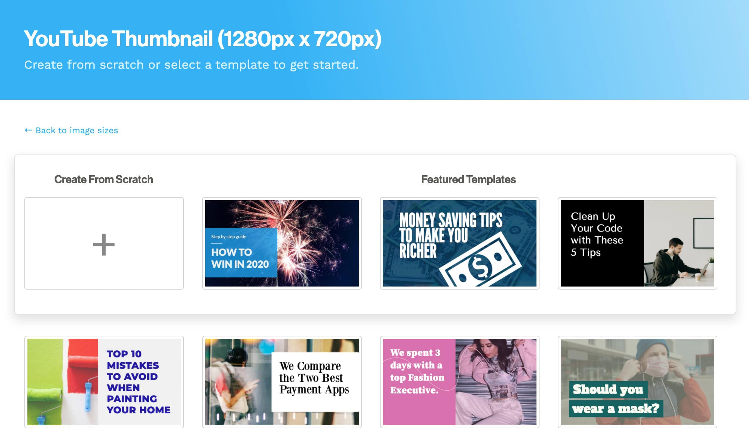 YouTube thumbnail templates