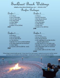 Bonfire Packages My Destin Beach Wedding