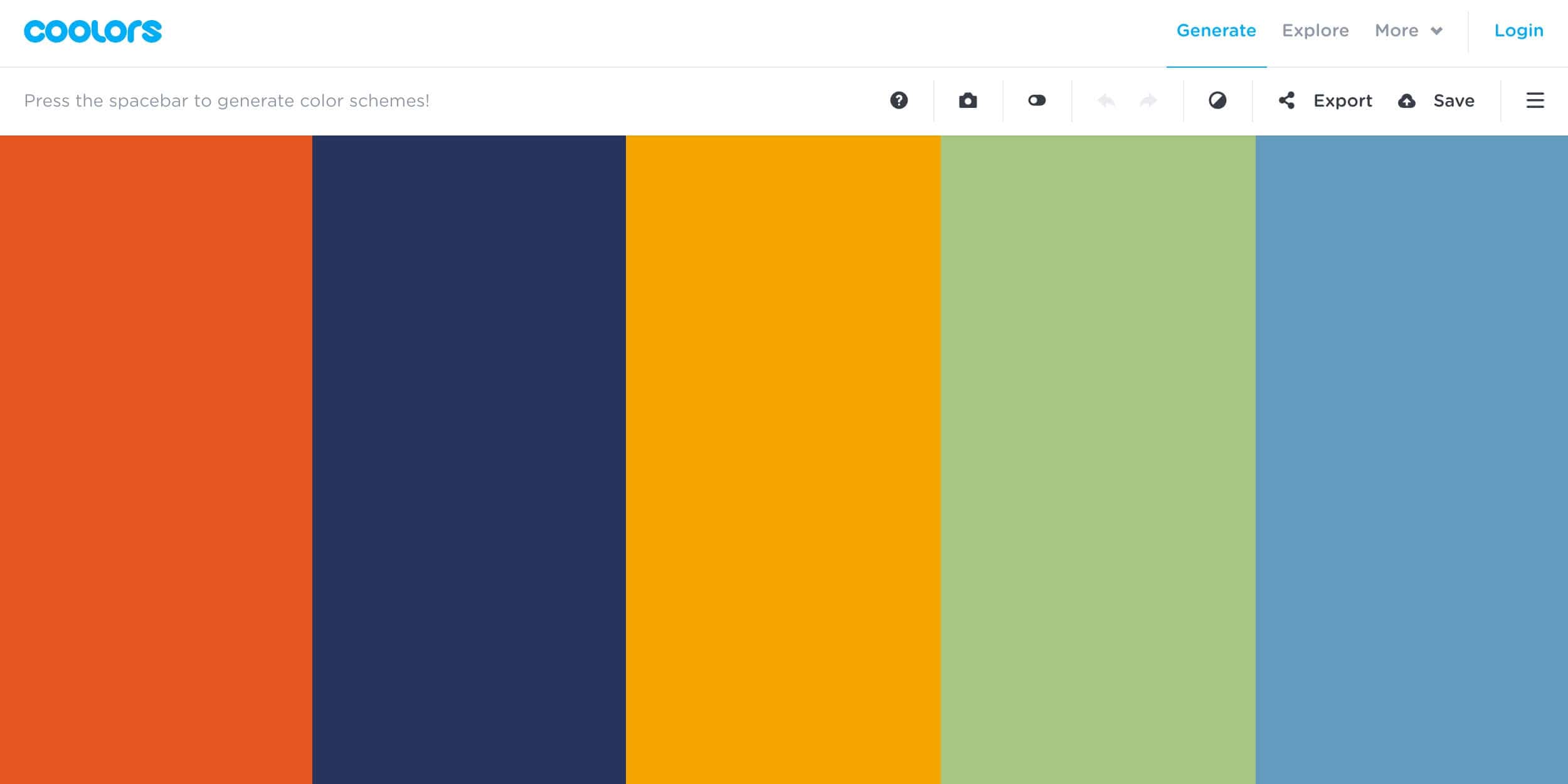 Coolors color scheme generator