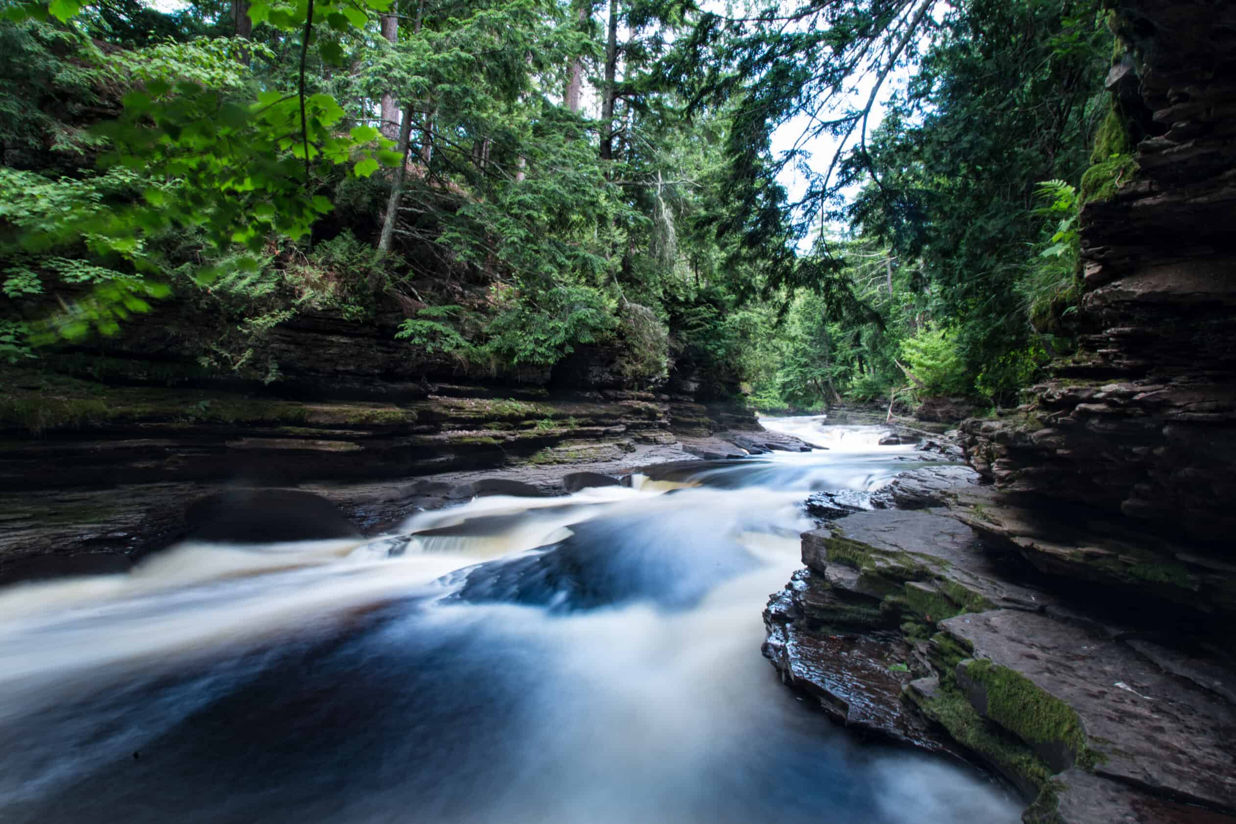 Manabezho Falls Upper Peninsula Michigan