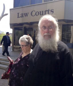 Seraphim (Kenneth) Storheim leaves the courthouse in Winnipeg on Wednesday. (JAMES TURNER / WINNIPEG FREE PRESS)