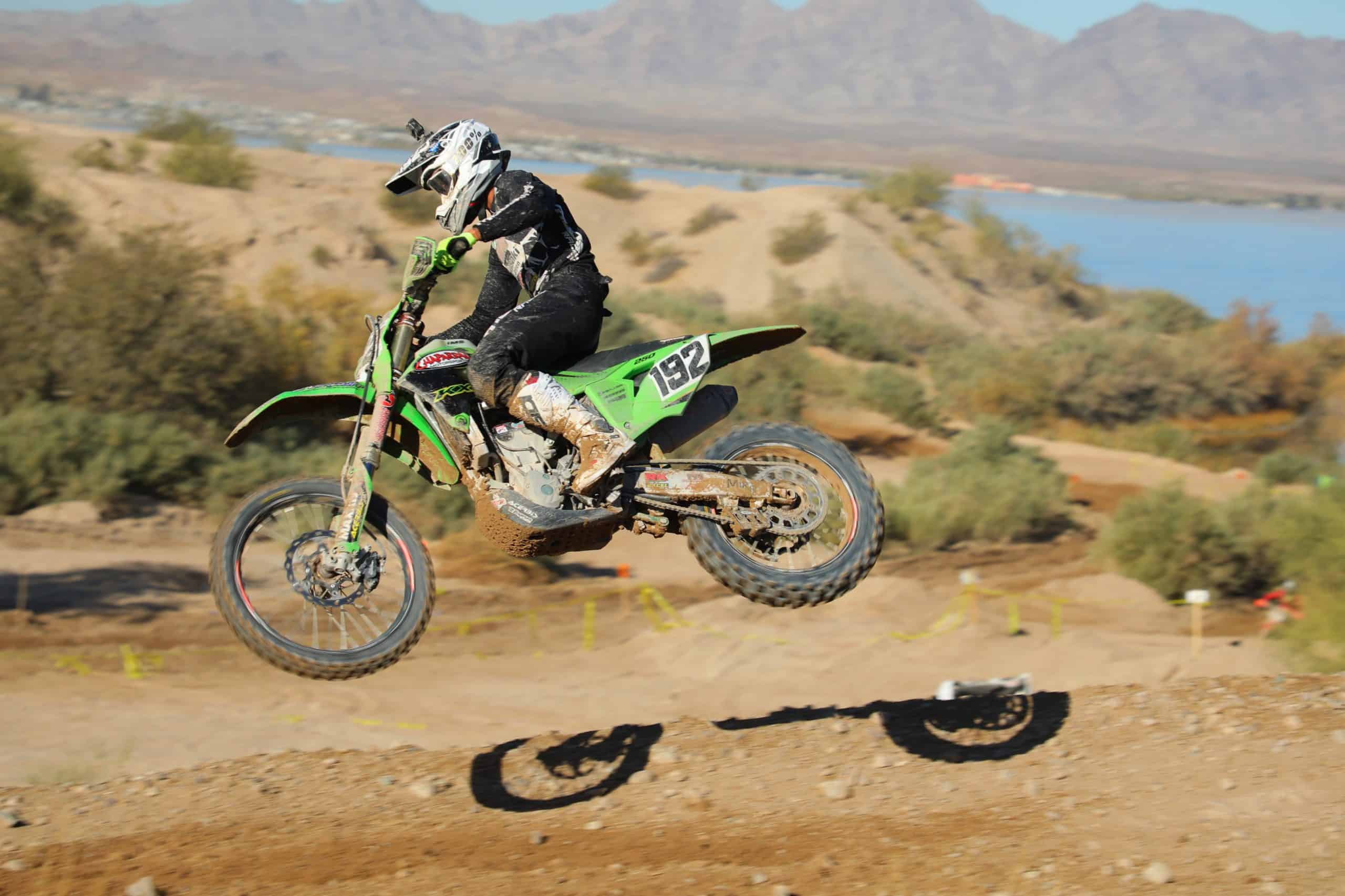 jp alvarez riding his kx250x at the 2020 havasu worcs