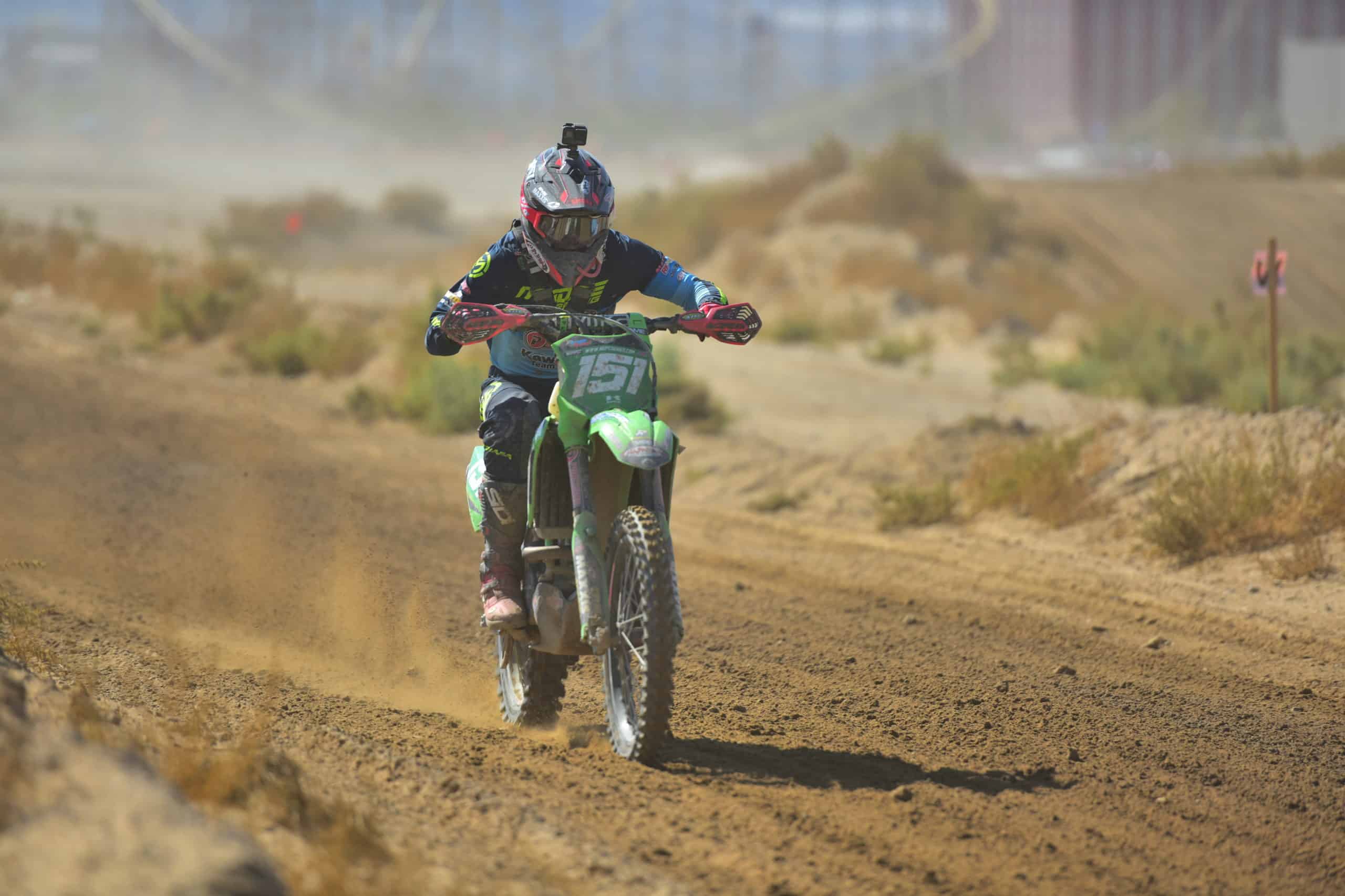clay hengeveld riding his kx250 at the 2020 primm ngpc