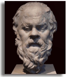 Bust of Socrates the classical Greek philosopher credited as one of the founders of Western philosophy linking to what philosophers teach us about addiction?