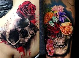 tatuaje-de-calavera-con-flores