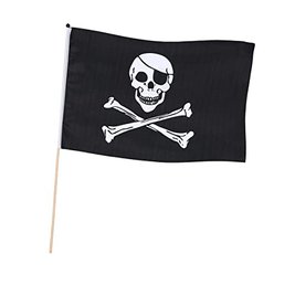 Boland 74163 – Bandera pirata 45 x 30 cm con barra, negro/blanco