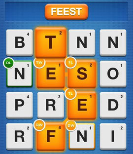 Ruzzle iPad: woorden maken in zo min mogelijk tijd.