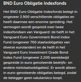 Tooltip BND Euro Obligatie indexfonds