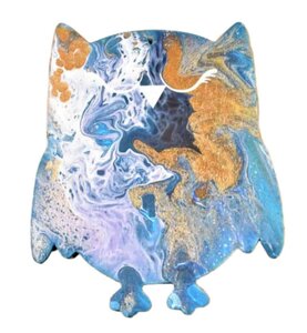 DIY Home Decor Crafts Acrylic Pouring Owl