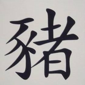 chinesisches Schriftzeichen des Schweins im Horoskop chinesisches Schriftzeichen des Schweins im Horoskop