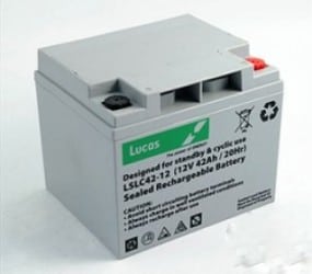 12V 42AH Lucas Mobility Battery-AGM Technology