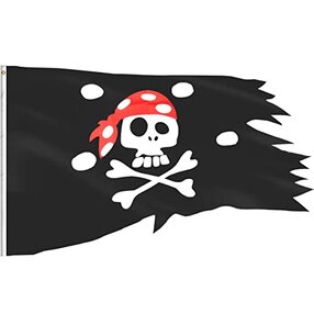 Bandera Pirata de eZAKKA Bandera de Clavera Del Cráneo Para Decoración de Fiestas de Niños, Halloween, Restaurantes Etc, 2,54 x 4 ft
