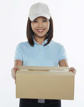 woman holding package