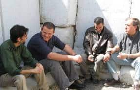 Rami Elchanan Rami Elchanan with Palestinian members of the Bereaved Families Forum, Mazen Faraj, Fadi Abu Awwad and Aziz Abu Sarah.