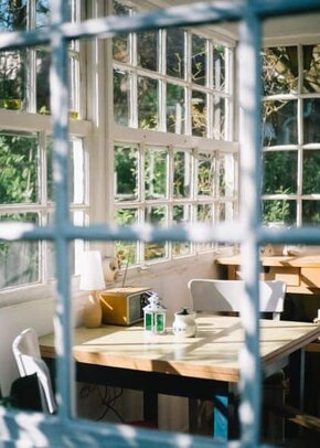 room with tons of windows