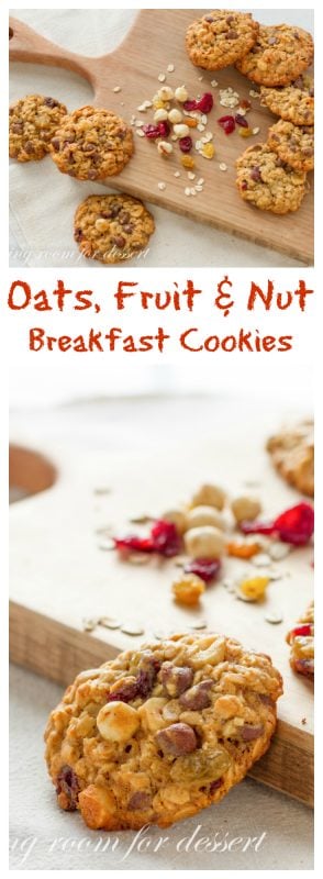 Oats Fruit and Nut Browned Butter Breakfast Cookie - a perfect grab and go, wholesome, homemade breakfast | www.savingdessert.com