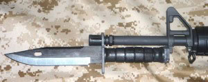m9 bayonet attached to m16 rifle Photo of M9 attached to m16