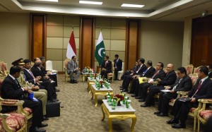 Suasana pertemuan bilateral antara pemerintah RI dan pemerintah Pakistan (7/3) di Ruang Kakatua, JCC. (Foto: Humas/Rahmat)