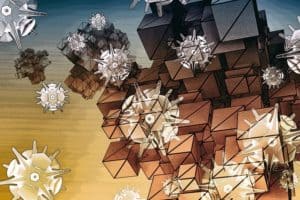 Art illustration of nanoparticles