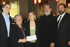 (l to r): IOCC Board Directors, Michael Tsakalos and Presvytera Maria Mossaides; Katherine Valone's great niece, Victoria Anderson; HE Metropolitan Nikitas; IOCC Executive Director, Constantine Triantafilou. IOCC received a $1.5 million legacy gift, the largest single private gift by an individual donor, from the late Katherine Valone (inset, below), to advance her wishes to provide clean water to the people of Africa. photo: Rada Tierney/IOCC
