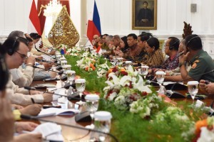 Indonesia-the Philippines Bilateral Meeting at the Merdeka Palace, Jakarta, on Friday (9/9) afternoon (Picture: Public Relations Office/Rahmat)