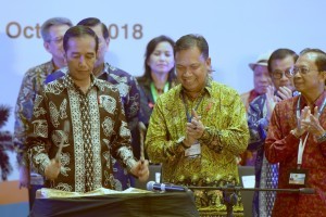 President Jokowi opens the 2018 Indonesian Palm Oil Conference (IPOC) and 2019 Price Outlook, at Sofitel Hotel, Nusa Dua, Bali, Monday (29/10). (Photo: OJI/PR)