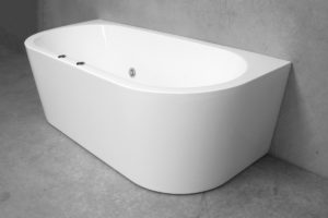 back to wall spa bath