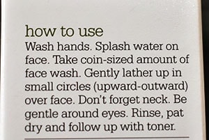Plum green tea face wash usage instructions
