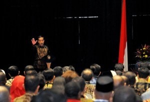 President Jokowi gave instruction in Government Working Meeting, at Hall B3, JIExpo Kemayoran, Jakarta, Wednesday (28/3). (Photo: Agung/PR)