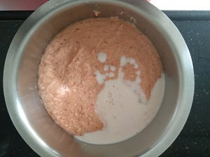 Dal and rice batter mixed