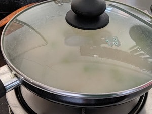 Cover and cook for faster and softer bhagar