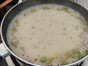 Bhagar being cooked on low flame