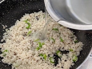 Adding hot water