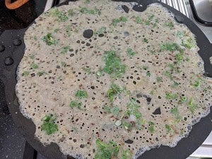 Kambu dosa or bajra flour dosai is ready