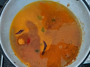 seasoning and spices added to rasam