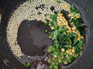 Tempering of lentils in coconut oil