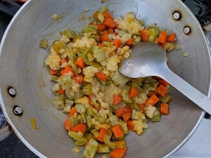 Vegetables and dal