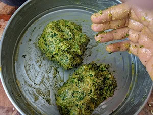 Dividing the dough into equal portions